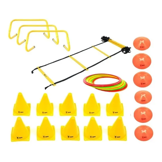 Kit Funcional Barreira Escada Agilidade Cones Argolas Chapéu Foto 1