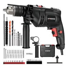 Kit Furadeira Eletrica De Impacto Furadeira Impacto Wicopet Furadeira Elétrica De Impacto 710w Mondial Cor Preto Foto mini 1