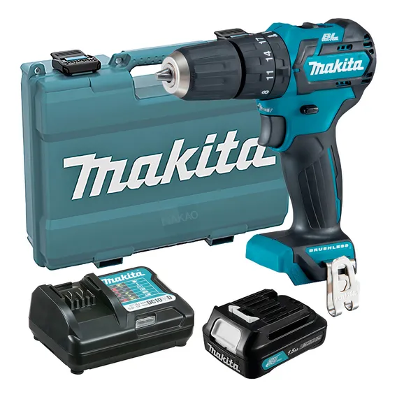 Kit Furadeira Parafusadeira Hp332dz Makita E Bateria 12v E Cor Azul-turquesa 110v/220v Foto 1
