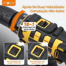 Kit Furadeira Parafusadeira Impacto Sem Fio 2 Baterias 12v,furadeira Parafusadeira De Impacto 2 Baterias 12v Com Kit Jogo De Ferramentas 117 Peças Com Maleta The Black Tools E Acessorios,preto Foto mini 4