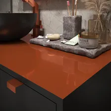 Kit gabinete banheiro com cuba e espelheira cor preto e cobre Foto mini 4