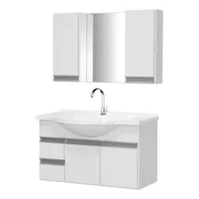 Kit Gabinete De Banheiro Com Espelheira Boa Vista 60cm Wt Foto mini  2