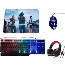 Kit Gamer Completo Teclado + Mouse + Mousepad + Luz Rgb + Fone De Ouvido Teclado Mouse Gamer Kit Teclado E Mouse Mouse Teclado E Fone De Ouvido Kit Luzes Rgb Mouse Gamer Teclado Gamer Fone Gamer Rgb Foto mini 1