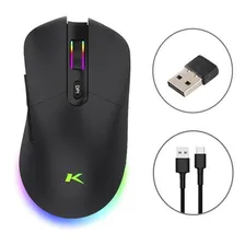 Kit Gamer Mouse Sem Fio Teclado Semi Mecanico E Mousepad Rgb Foto mini 4