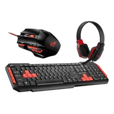 Kit Gamer Red Teclado + Mouse + Headphone Foto mini 1