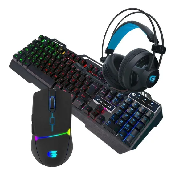 Kit Gamer Teclado E Mouse Gamer Crusader Headset H2 Fortrek Foto 1