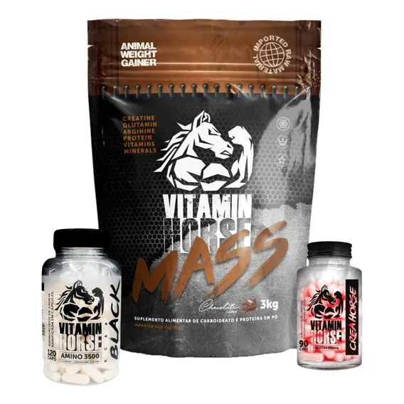 Kit Ganho De Massa - Massa + Bcaa + Creatina - Sabor Chocolate Foto 1