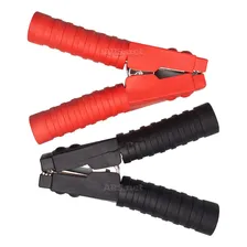 Kit Garra Jacaré Bateria 600a Preta Vermelha 2 Peças Isolado Foto mini 3