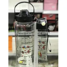 Kit Garrafas 2l+900ml Squeeze Motivacional Água Transparente Foto mini 2