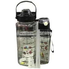 Kit Garrafas 2l+900ml Squeeze Motivacional Água Transparente Foto mini 1
