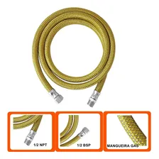 Kit Gas Encanado Mangueira 1mt + Adaptador Fêmea Bico Foto mini 3