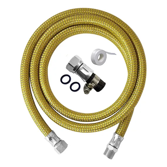 Kit Gas Encanado Mangueira 1mt + Adaptador Fêmea Bico Foto 1