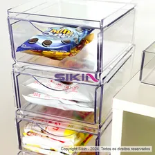 Kit Gaveteiro Organizador Acrilico Multiuso Com 3 Gavetas Cor Transparente Foto mini 2