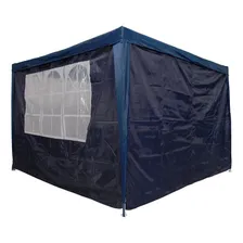 Kit Gazebo Tenda Azul 3x3m Altura 2,50m Dobrável +4 Paredes Foto mini  3