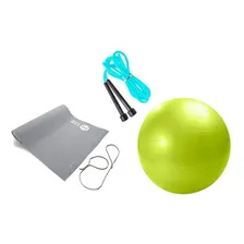 Kit Ginástica Com Bola 55cm, Corda E Tapete Belfix Foto mini 1