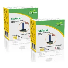 Kit Glicemia 100 Tiras + 100 Lancetas + Lancetador Bioland Foto mini  3