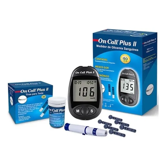 Kit Glicosimetro Oncall Plus + 50 Tiras Oncall Plus Foto 1