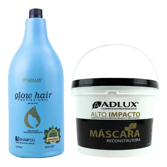 Kit Glow Hair Adlux Pós Progressiva Reconstrução Intensa Foto 1