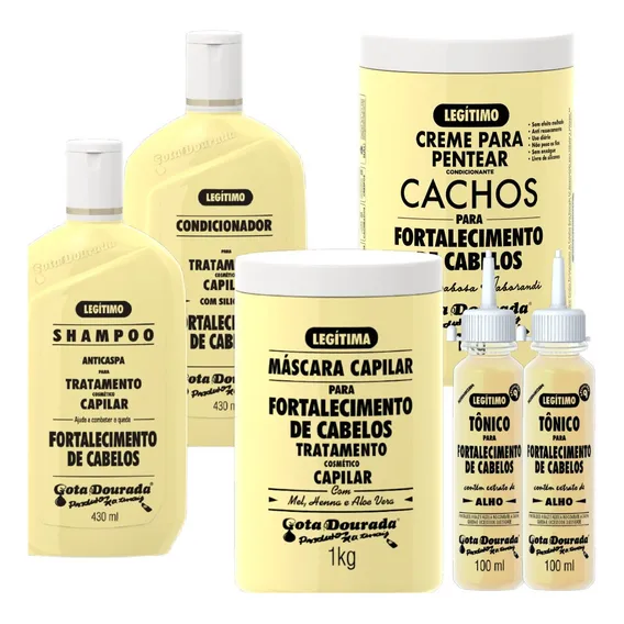 Kit Gota Dourada Fortalecimento Completo Tradicional Alho Foto 1