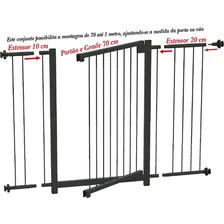 Kit Grade Portão Divisor Pet Criança 68 70 80 90 100 103 Cm Cor Preto Foto mini 1
