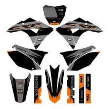 Kit Gráfico Crf 230 Biker Adesivo 0,20mm Preto Laranja Next Foto  mini 1