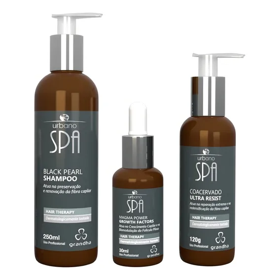 Kit Grandha Urbano Spa Black Hair Therapy - 3 Produtos Foto 1