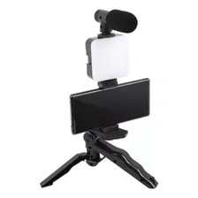 Kit Gravação 5em 1 Vídeo Tripé Led Celular Selfie Microfone Foto mini 4