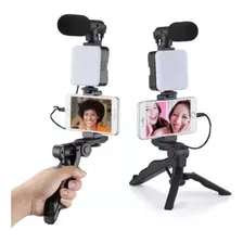 Kit Gravação 5em 1 Vídeo Tripé Led Celular Selfie Microfone Foto mini 1