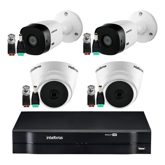 Kit Gravador+2 Câmeras Internas+2 Externas Hd 720p Intelbras Foto 1