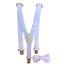 Kit Gravata E Suspens贸rio Adulto Cores Cor Branco Foto mini 2