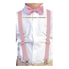 Kit Gravata E Suspens贸rio Adulto Cores Cor Rosa Foto mini 1