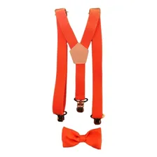 Kit Gravata E Suspens贸rio Infantil Varias Cores Cor Laranja Foto mini 1