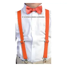 Kit Gravata E Suspens贸rio Infantil Varias Cores Cor Laranja Foto mini 2