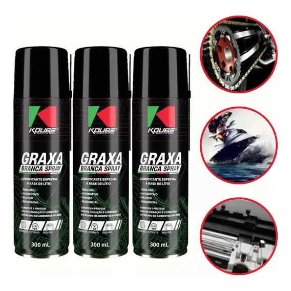 Kit Graxa Branca Proteção Lubrificante Especial 3uni Foto 1