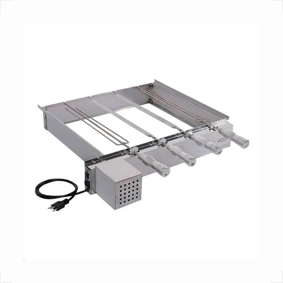 Kit Gril Giratorio Churrasqueira 4 Espetos Inox Bivolt Foto 1