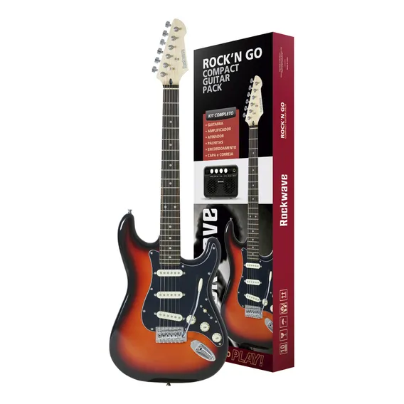 Kit Guitarra Rockwave Strinberg Strato Rgk50 Sb Sunburst Foto 1