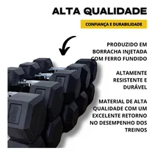 Kit Halter Injetado 1 A 10kg Emborrachado Dumbbell Cromado Foto mini 2
