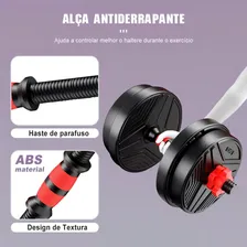 Kit Halteres 6 Em 1 Musculação Até 15kg Ajustável Kettlebell Foto mini 4
