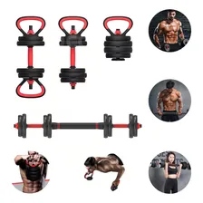 Kit Halteres 6 Em 1 Musculação Até 15kg Ajustável Kettlebell Foto mini  3
