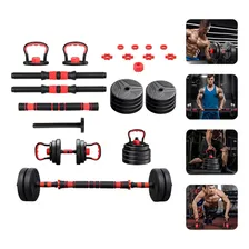 Kit Halteres 6 Em 1 Musculação Até 15kg Ajustável Kettlebell Foto  mini 1