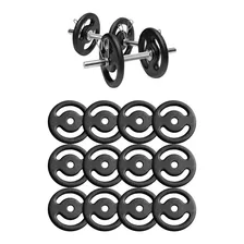 Kit Halteres De Anilhas E Barras Fitness - 18 Peças Foto  mini 1