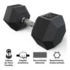 Kit Halteres Sextavado D1fitness 15kg 17,5kg 20kg D1fitness Foto mini 2