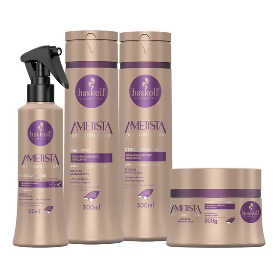 Kit Haskell Ametista Desamarelador Cabelos Loiro 300ml Foto 1