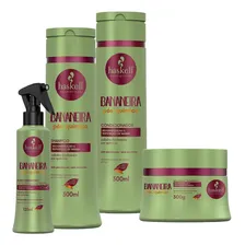 Kit Haskell Bananeira PĂłs-quĂmica Sh + Cond + Máscara Fluido Foto mini 1