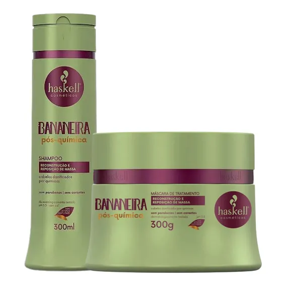 Kit Haskell Bananeira Shampoo 300ml Mascara 300g Foto 1