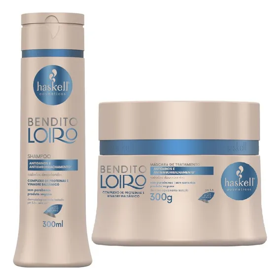 Kit Haskell Bendito Loiro Shampoo 300ml + 1 Mascara 300ml Foto 1