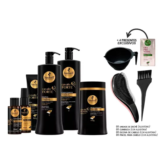 Kit Haskell Cavalo Forte 6 Produtos 1 Litro +kit Presente Foto 1