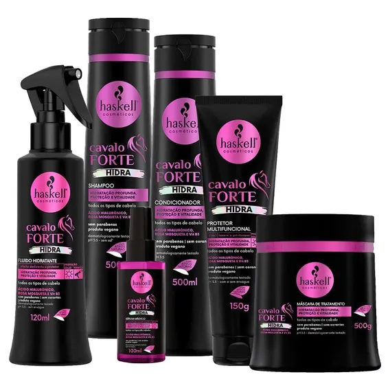 Kit Haskell Cavalo Forte Hidra 500ml Completo Foto 1