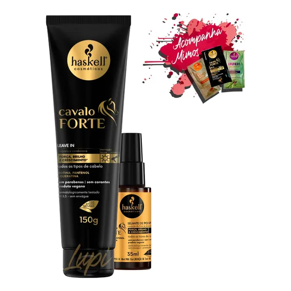 Kit Haskell Cavalo Forte Leave-in 150g + Selante De Pontas Foto 1