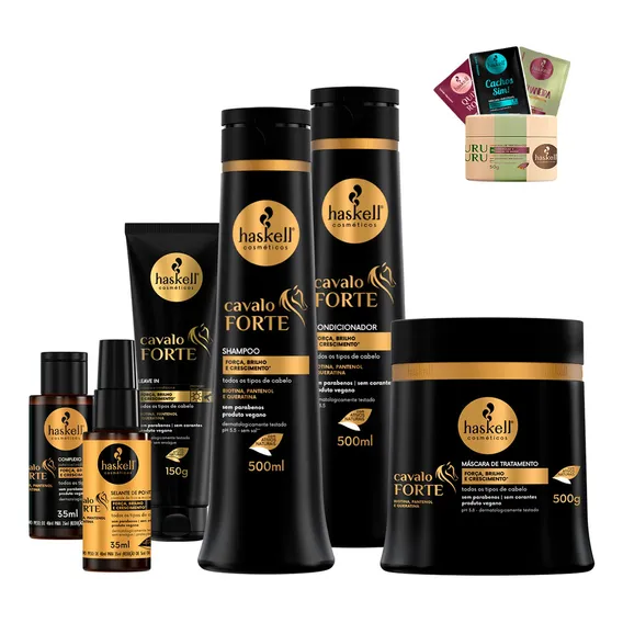 Kit Haskell Cavalo Forte Sh Cond Másc 500g 6 Itens Completo Foto 1